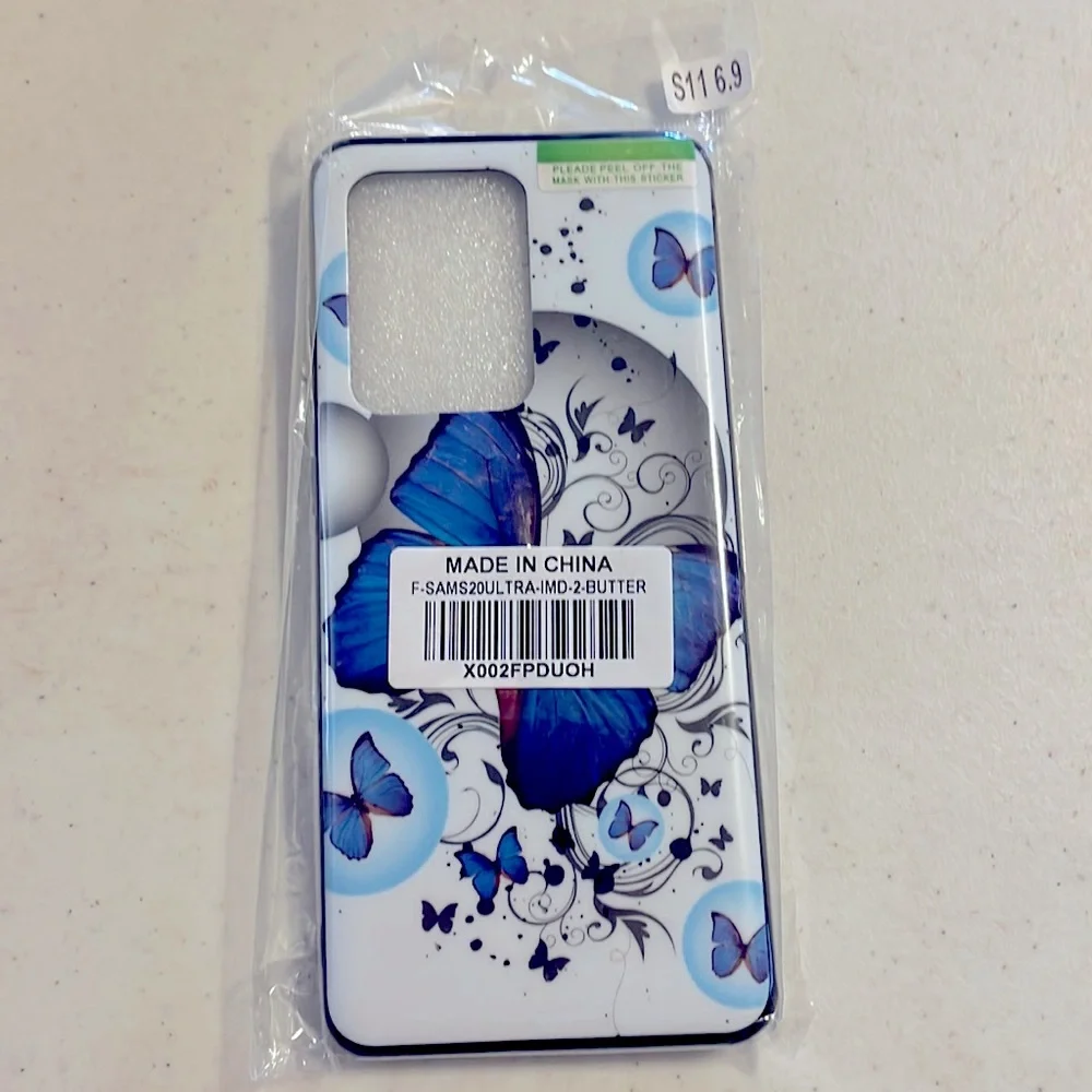 NWT Samsung S20 Ultra Blue Butterflies Case